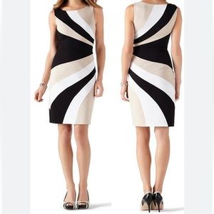 White House Black‎ Market Sleeveless White, Black And Tan Dress Size 6